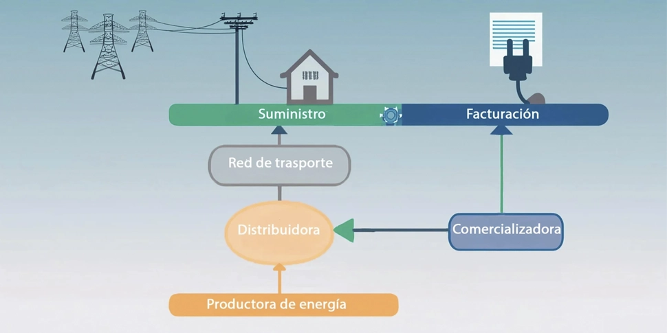 diferencia distribuidora comercializadora luz electrica gas